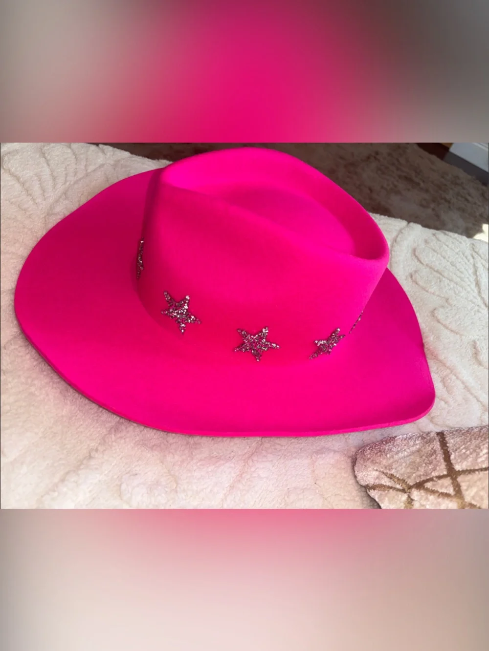 NEW Wyeth 100% Wool Hot Pink Star-Accent Western Cowboy Hat